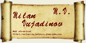 Milan Vujadinov vizit kartica